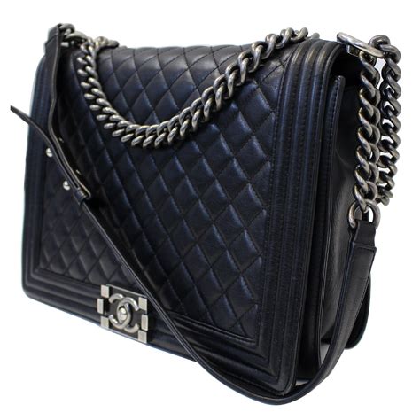 chanel large boy quilted flap bag|Chanel quilted shoulder bag.